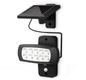 B.K.Licht LED Außen-Wandleuchte, LED-Board, Tageslichtweiß, LED Solar Außenleuchte mit PIR Bewegungssensor Wand-Lampe Außenstrahler IP44 schwarz