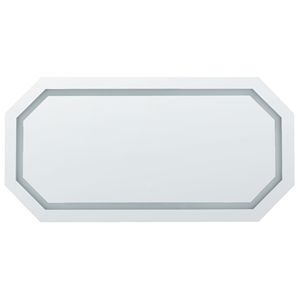 Beliani - Badspiegel Silber Glas und Aluminium 120 x 60 cm Achteckig mit LED-Beleuchtung Touch-Sensor Antibeschlag Modern Badezimmer Möbel