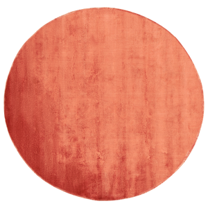 beliani Teppich Viskose orange rund 140 cm einfarbig handgewebt Kurzflor Modern Gesi II - Orange