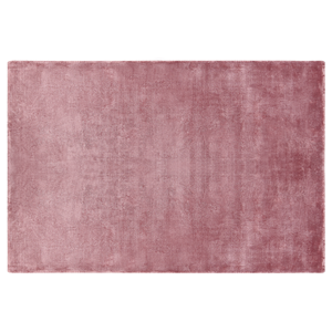 beliani Teppich Viskose rosa 140 x 200 cm einfarbig handgewebt Kurzflor Modern Gesi II - Rosa