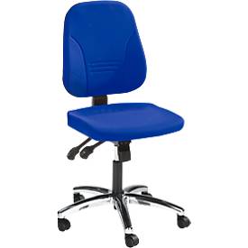 Prosedia bureaustoel YOUNICO PLUS 8, synchroonmechanisme, zonder armleuningen, lage 3D-rugleuning, aluminium gepolijst/blauw