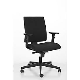 NowyStyl Bürostuhl INTRATA, Synchronmechanik, ohne Armlehnen, Muldensitz mit Knierolle, bis 110 kg, Kunststoff, schwarz