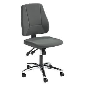 Prosedia bureaustoel YOUNICO PLUS 8, synchroonmechanisme, zonder armleuningen, halfhoge rugleuning, aluminium gepolijst/antraciet