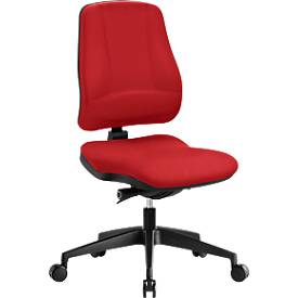 Prosedia bureaustoel LEANOS V KOMFORT, synchroonmechanisme, zonder armleuningen, lordosesteun, knierol, rood/zwart