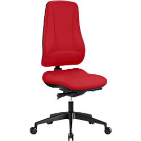 Prosedia bureaustoel LEANOS V KOMFORT, synchroonmechanisme, zonder armleuningen, hoge rugleuning, knierol, rood/zwart