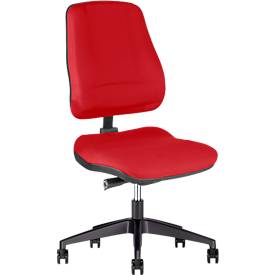 Prosedia bureaustoel LEANOS V ERGO, synchroonmechanisme, zonder armleuningen, ergonomisch gevormde wervelsteun, rood/zwart