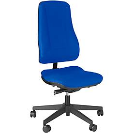 Prosedia bureaustoel LEANOS V ERGO, synchroonmechanisme, zonder armleuningen, hoge rugleuning, blauw/zwart
