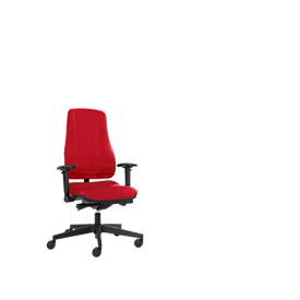 Prosedia Bürostuhl LEANOS V ERGO, Synchronmechanik, ohne Armlehnen, hohe Rückenlehne, rot/schwarz