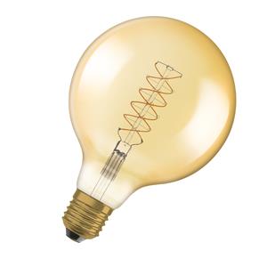 Osram Vintage 1906 LED E27 Globe Filament Gold 125mm 7W 600lm - 822 Extra Warm White | Dimmable