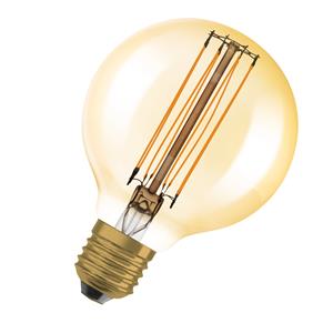 Osram Vintage 1906 LED E27 Globe Filament Gold 80mm 5.8W 470lm - 822 Extra Warm White | Dimmable