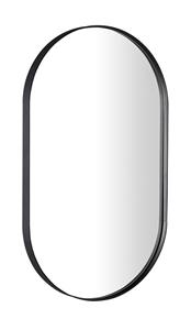 Sapho Puno ovale spiegel met metalen lijst 50x85 mat zwart