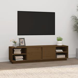 VidaXL Tv-meubel 156x40x40 cm massief grenenhout honingbruin