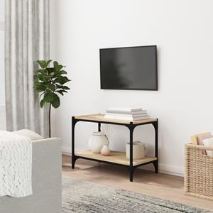 Tv-meubel 60x33x41 cm bewerkt hout en staal sonoma eikenkleurig