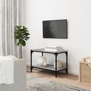 Tv-meubel 60x33x41 cm bewerkt hout en staal grijs sonoma eiken
