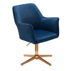 FineBuy Drehstuhl 40 x 42 cm Sitzfläche Bezung aus Samt blau