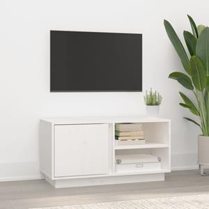 VidaXL Tv-meubel 80x35x40,5 cm massief grenenhout wit