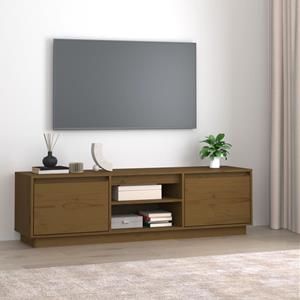 Tv-meubel 140x35x40 cm massief grenenhout honingbruin