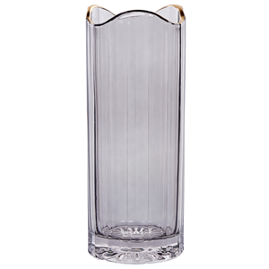 BELIANI Bloemenvaas glas grijs 30 cm PERDIKI