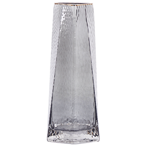 BELIANI Bloemenvaas glas grijs 27cm LILAIA