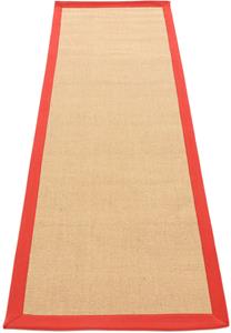 Carpetfine Loper Sisal met gekleurd randdessin, antislip achterzijde