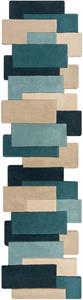 Flair Rugs Läufer Abstract Collage, rechteckig, 11 mm Höhe, 100% Wolle, Karo Design, Patchwork, modern, mehrfarbig, Teppichläufer, ideale Teppiche für Wohnzimmer, Schlafz