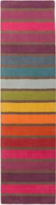 Flair Rugs Läufer Candy, rechteckig, 10 mm Höhe, aus 100% Wolle, Design mit Streifen, mehrfarbig gemustert, bunt, Teppichläufer, ideale Teppiche für Wohnzimmer, Schlafzim