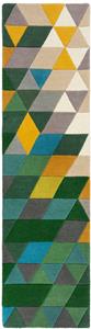 Flair Rugs Läufer Prism, rechteckig, 10 mm Höhe, aus 100% Wolle, mehrfarbig, geometrisches & modernes Muster, mit Hoch-Tief-Effekt, Teppichläufer, ideale Teppiche für Woh