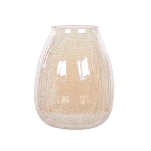 BELIANI Bloemenvaas glas licht beige 22 cm LIKOPORIA