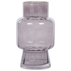 BELIANI Bloemenvaas glas grijs 26 cm MEGALO