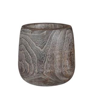 Mica Decorations Boris Ronde Bloempot - H31 x Ø31 cm - Hout - Bruin