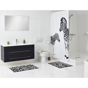 RIDDER Badmat Zebra 38x72 cm wit en zwart
