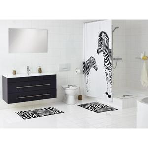 Badematte Duscheinlage Zebra 54x54 cm Weiß und Schwarz Ridder, Polyethylen