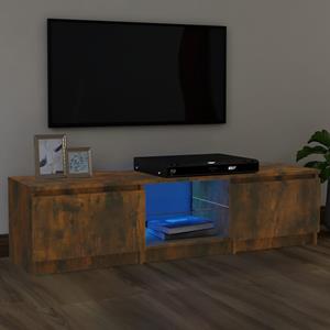 Tv-meubel LED-verlichting 140x40x35,5 cm gerookt eikenkleurig