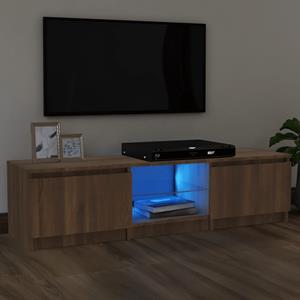 Tv-meubel met LED-verlichting 140x40x35,5 cm bruineikenkleurig