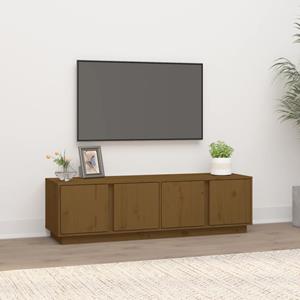 Tv-meubel 140x40x40 cm massief grenenhout honingbruin