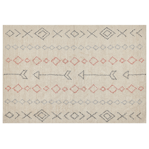 Beliani - Teppich beige Baumwolle 140 x 200 cm geometrisches Muster handgetuftet dispur - Beige