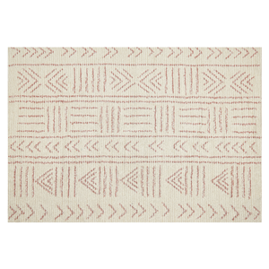 Beliani - Teppich Beige und Rosa Baumwolle Rechteckig 140 x 200 cm Geometrisches Muster Handgetuftet Boho Modern Kurzhaar Fußbodenheizung Geeignet