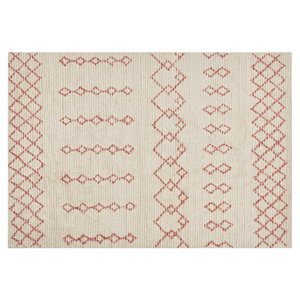 BELIANI Katoenen Vloerkleed beige en roze 140 x 200 cm BUXAR