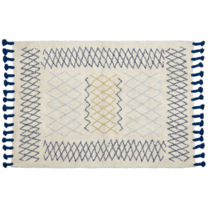 BELIANI Katoenen Vloerkleed beige en blauw 160 x 230 cm ERZINCAN