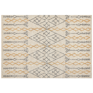 Beliani - Teppich Beige Baumwolle 160 x 230 cm Rechteckig Geometrisches Muster Boho Stil Handgetuftet für Wohnzimmer Schlafzimmer Flur - Beige