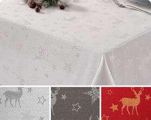Beautex Tischdecke »Lurex Nordpol Elch Tischdecke, Silber oder Gold glänzend, Weihnachtstischdecke Tischläufer, Größe und Farbe wählbar« (1-tlg)