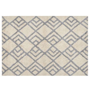 Beliani - Teppich Baumwolle geometrisches Muster beige / grau 160 x 230 cm Boho Nevsehir - Beige
