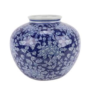 Fine Asianliving Chinese Vaas Blauw Wit Porselein D23xH20cm