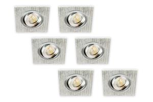 Groenovatie Inbouwspot LED 3W, Vierkant, Kantelbaar, Aluminium, Dimbaar, 6-Pack