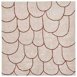 Beliani - Teppich Baumwolle beige geometrisches Muster quadratisch 200 x 200 cm Avdan - Beige