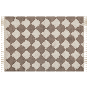 BELIANI Vloerkleed katoen bruin en beige 160 x 230 cm SINOP