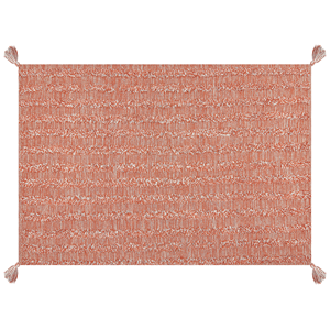 Beliani - Teppich Baumwolle orange einfarbig handgetuftet Quasten 160 x 230 cm Boho Mugla - Orange