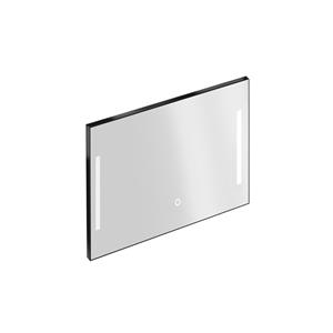 XenZ Badkamerspiegel met Verlichting Pacengo 100x70 cm Industrieel Zwart Frame en Spiegelverwarming