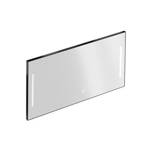 XenZ Badkamerspiegel met Verlichting Pacengo 140x70 cm Industrieel Zwart Frame en Spiegelverwarming