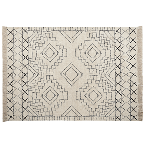 BELIANI Vloerkleed katoen beige/zwart 160 x 230 cm ZEYNE